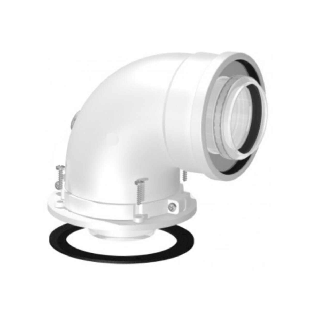 Courbe de départ pour chaudières à condensation Ferroli, coaxiale 90° avec un pas de 45°, ø 100/60 mm 