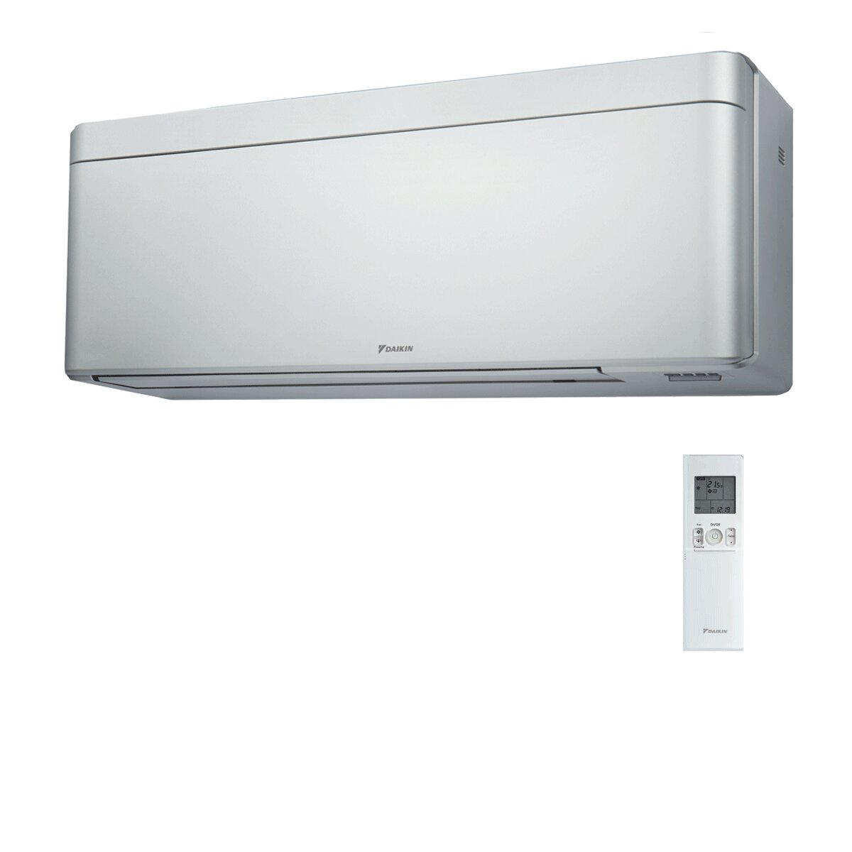 Daikin Stylish Silver dual split air conditioner 7000+7000 BTU inverter A+++ wifi external unit 4 kW