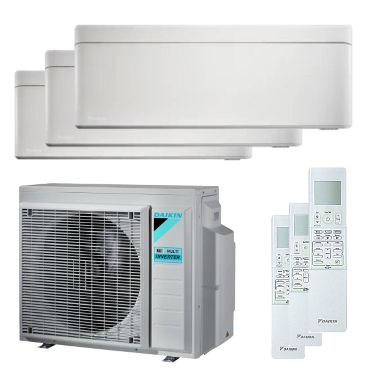 Climatiseur trial split Daikin Stylish 5000 + 7000 + 18000 BTU inverter A ++ unité extérieure wifi 5,2 kW