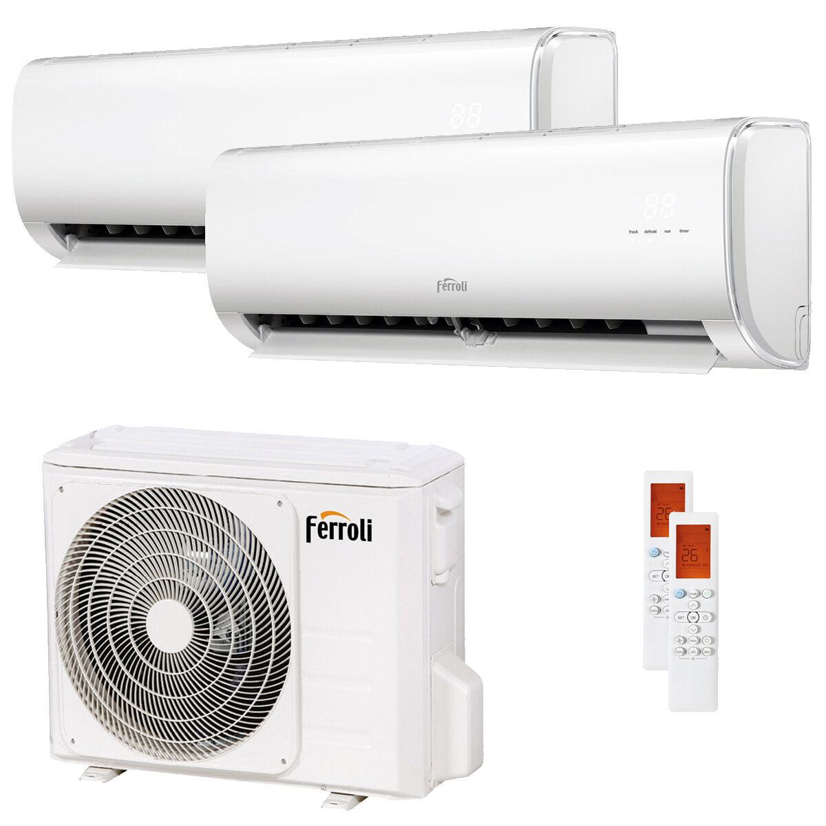 Ferroli Giada dual split air conditioner 9000+18000 BTU inverter A+ wifi outdoor unit 6.2 kW