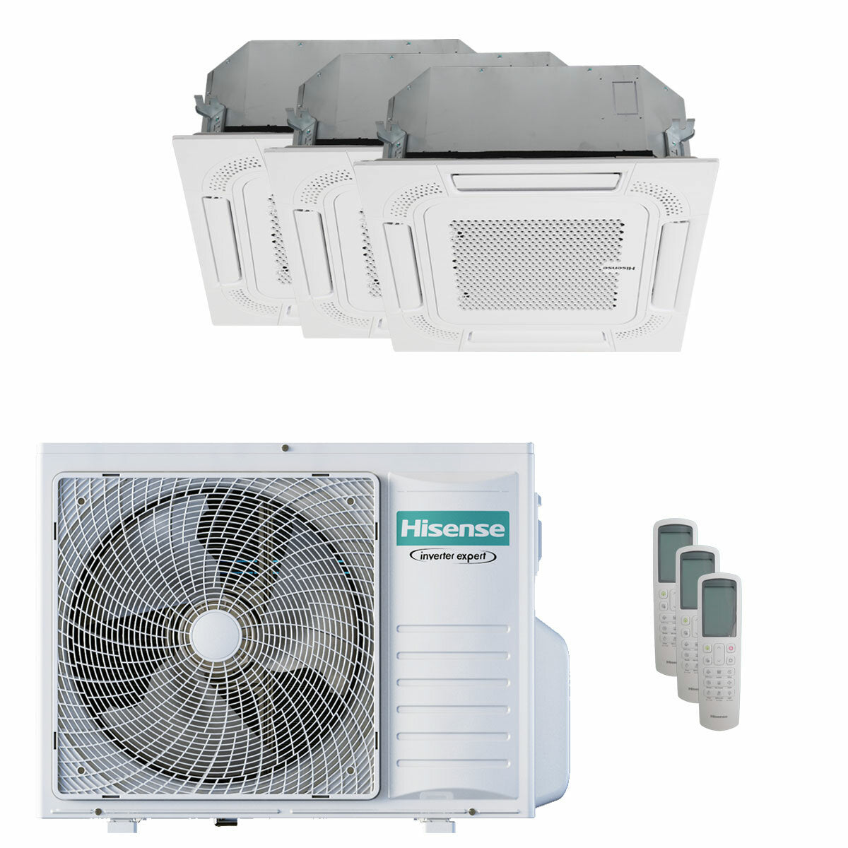 Hisense air conditioner Cassette ACT trial split 12000+12000+12000 BTU inverter A++ outdoor unit 8 kW 2023