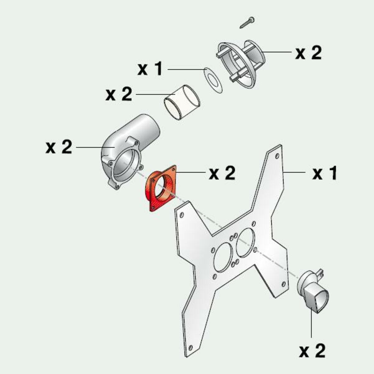 Kit de séparation de tuyauterie ø 35 mm avec équerre de support