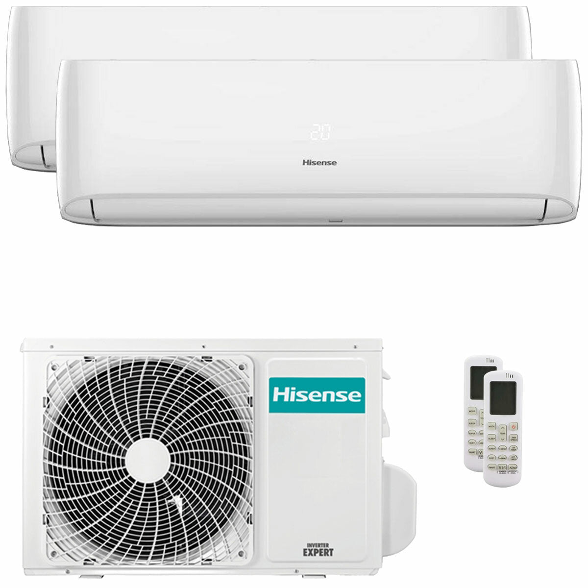 Hisense Hi-Comfort Dual-Split-Klimaanlage 9000+12000 BTU Inverter A++ WLAN-Außengerät 4,1 kW