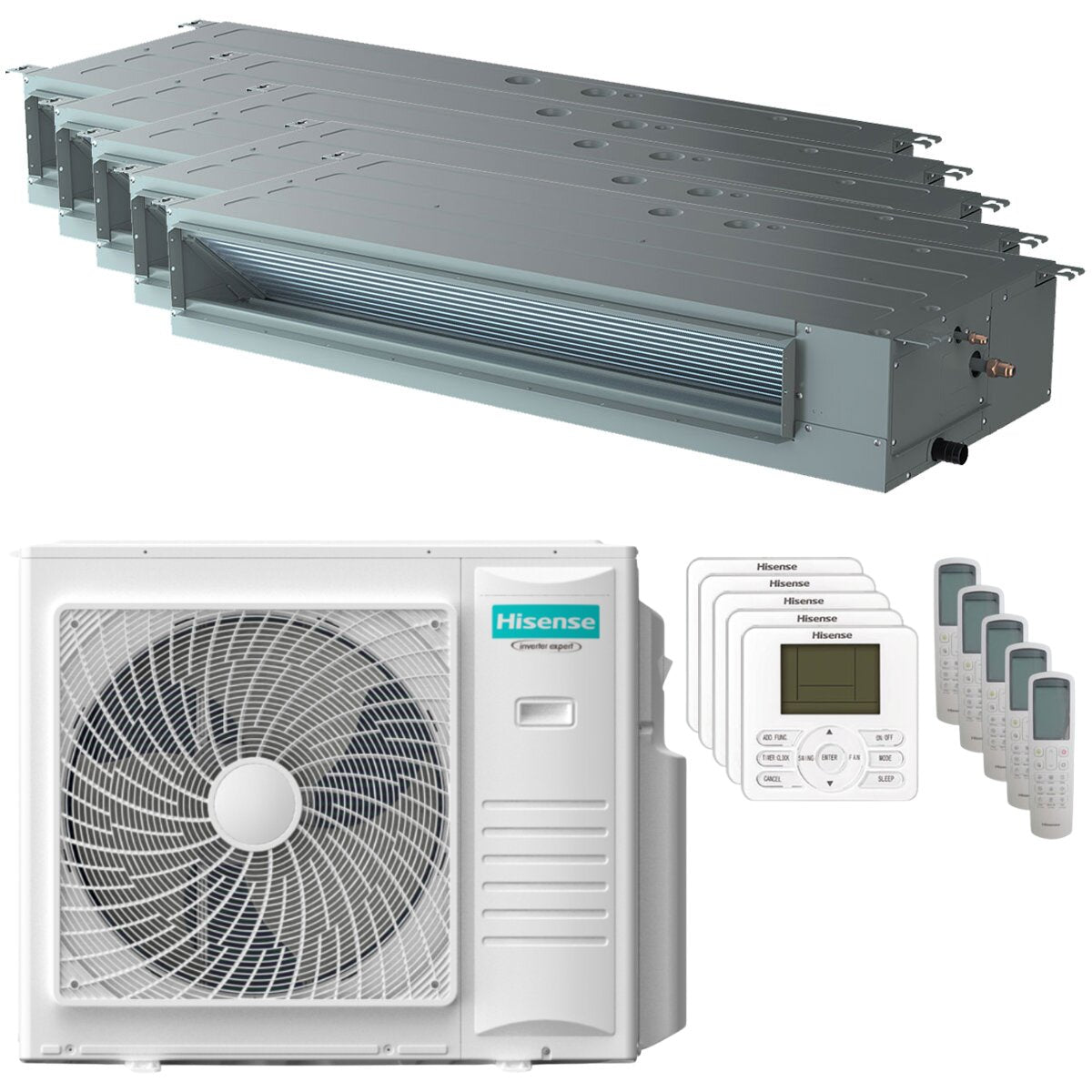 Hisense ADT penta split ducted air conditioner 9000+9000+9000+9000+9000 BTU inverter A++ external unit 10 kW