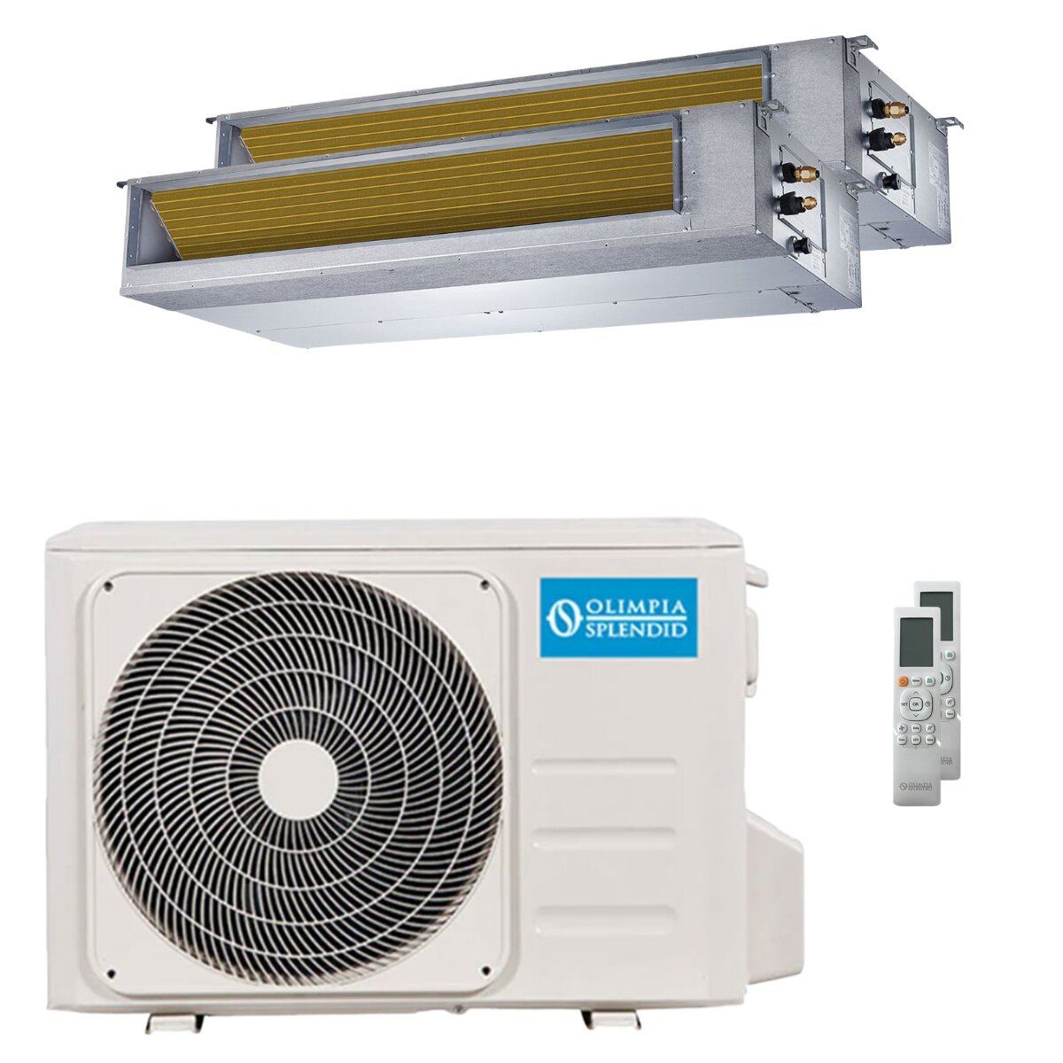 Olimpia Splendid Nexya S6 E Duct dual split air conditioner 12000+18000 BTU inverter A+ external unit 8.2 kW