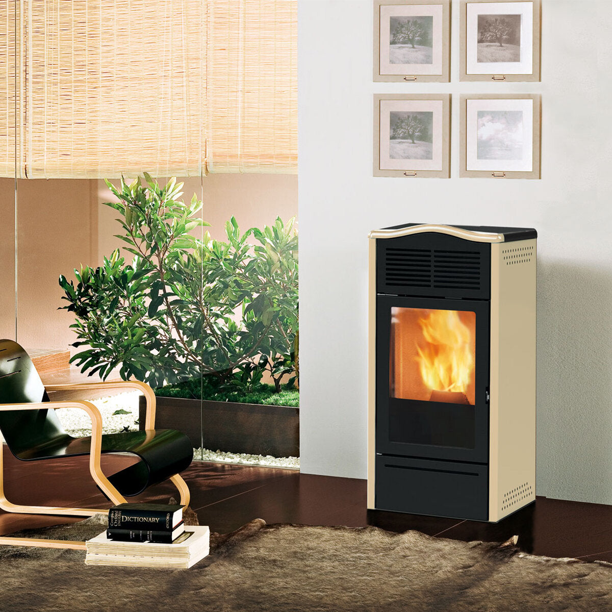 Poêle à pellets Italiana Camini Piro2 7 kW beige air