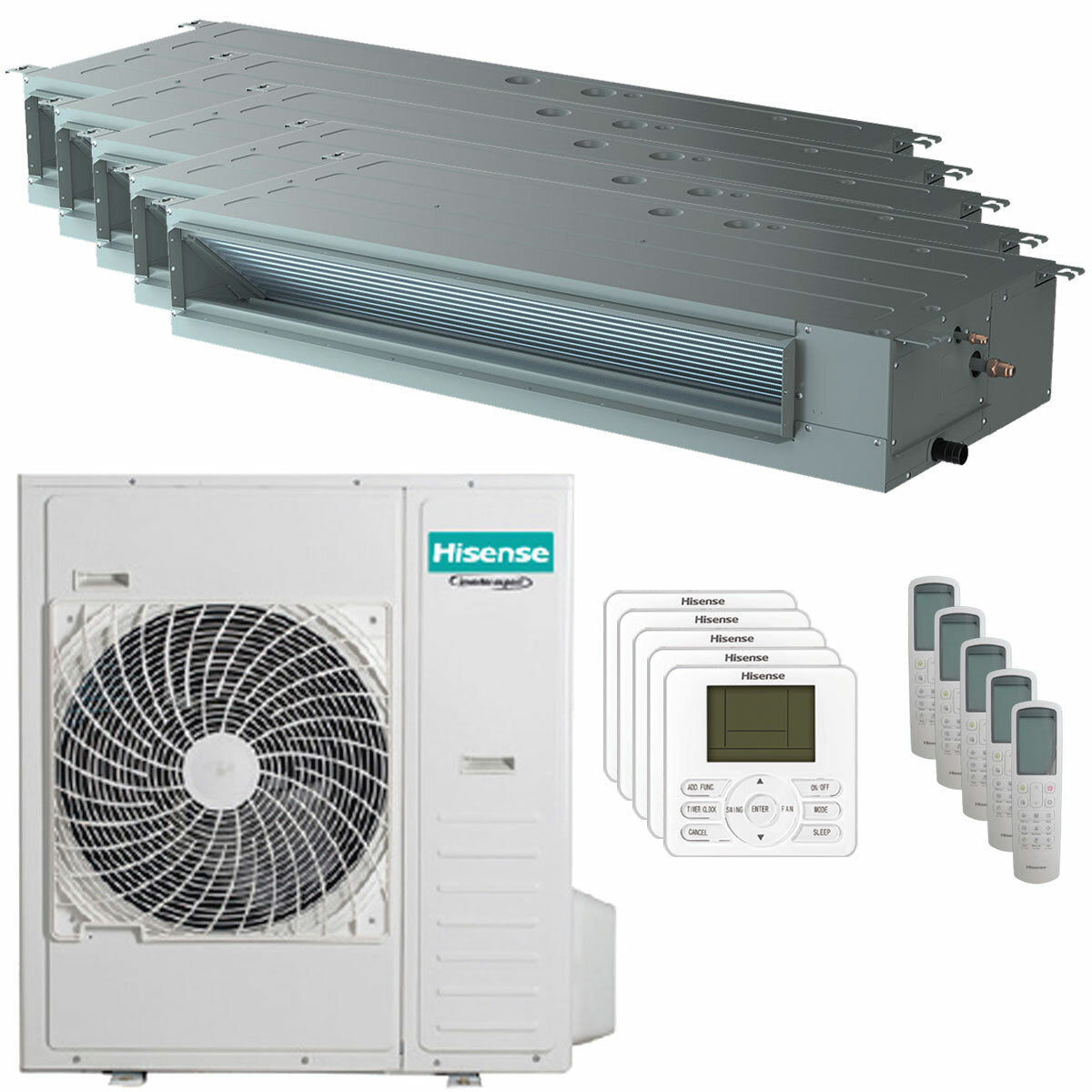 Climatiseur Hisense Gainable ADT penta split 9000+9000+9000+9000+9000 BTU unité extérieure inverter 12,5 kW