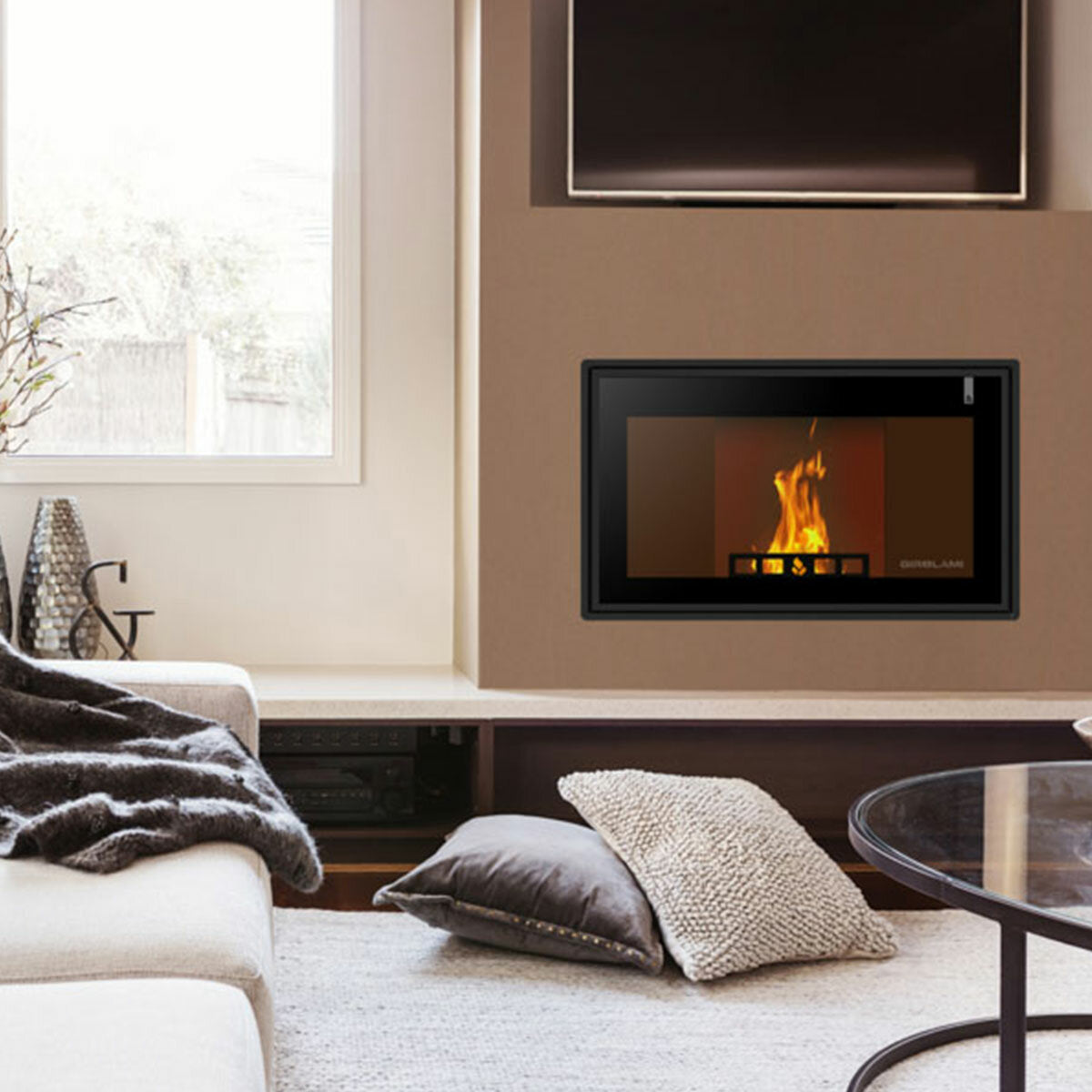 Girolami TI SLIM PANORAMA 22 21 kW Thermocheminée multicombustible Idro