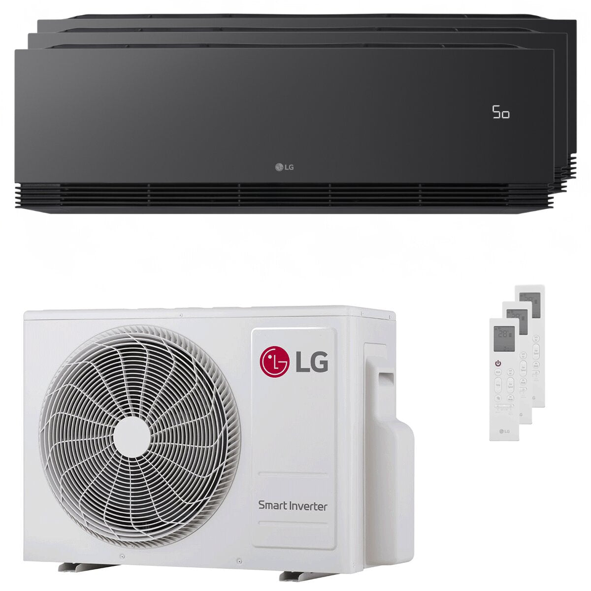 LG ARTCOOL Black AI Split-Klimaanlage (Testversion) 9000+9000+9000 BTU Inverter A+++ WLAN-Außeneinheit 5,3 kW 