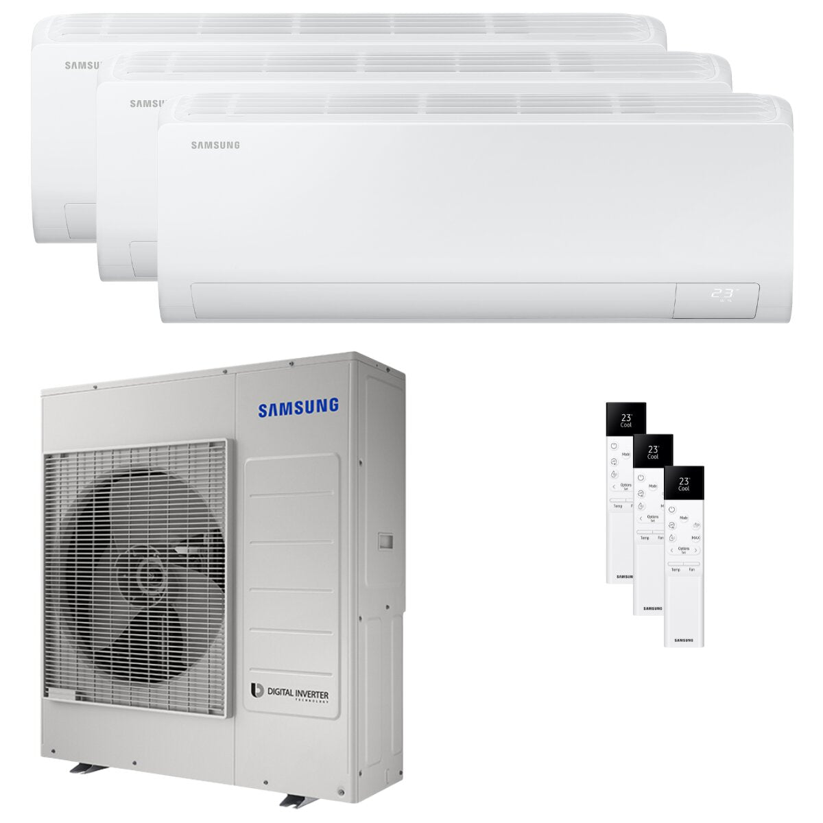 Samsung Cebu S2 trial split air conditioner 18000+18000+18000 BTU inverter A++ wifi external unit 10 kW
