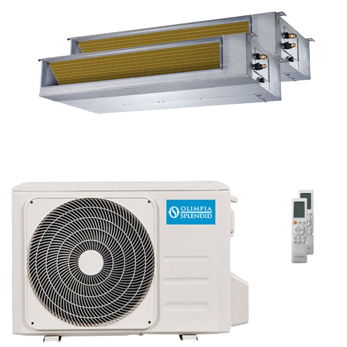 Olimpia Splendid Nexya S6 E Duct dual split air conditioner 12000+12000 BTU inverter A++ external unit 6.2 kW