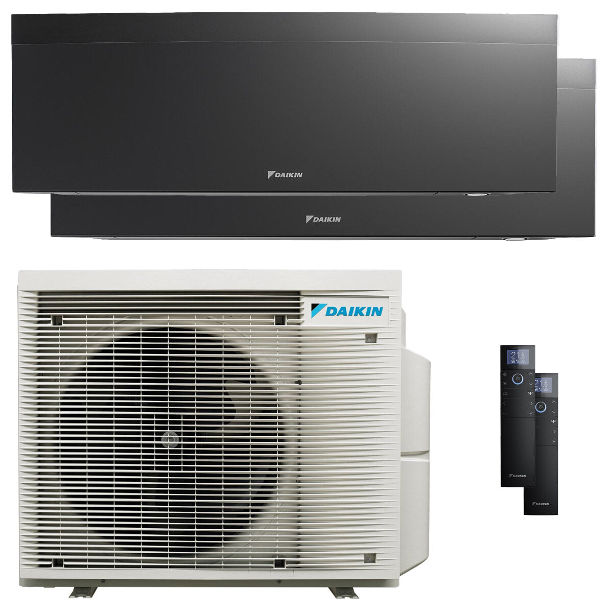 Daikin Emura 3 Dual-Split-Klimagerät 9000+12000 BTU Inverter A++ WLAN-Außengerät 5 kW Schwarz