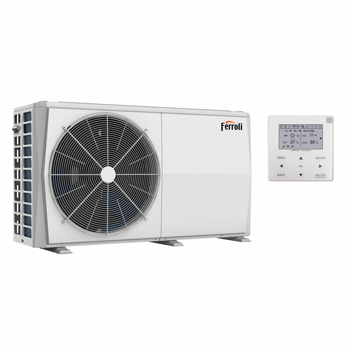 Pompe à chaleur air-eau Ferroli Omnia M 3.2 6,3 kW Monobloc Monophasé Onduleur R32 A++