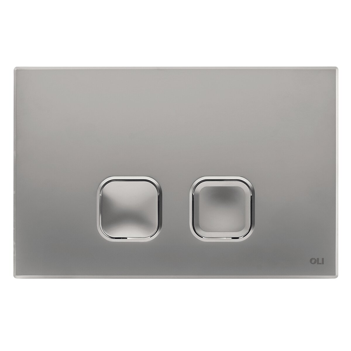 Plaque double bouton OLI PLAIN Chrome Satiné