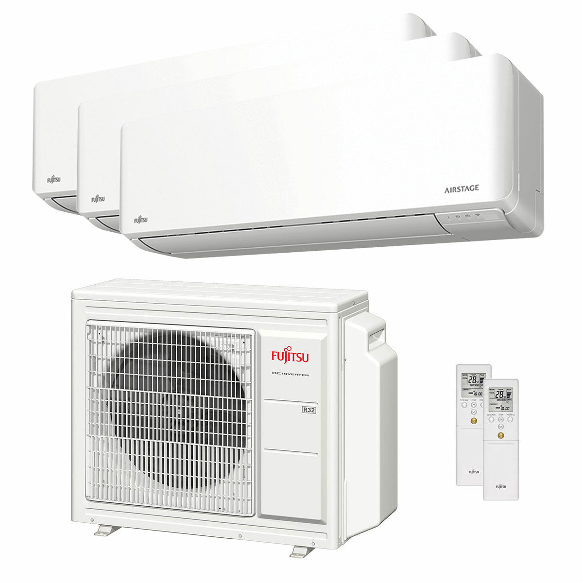 Fujitsu-Klimaanlage KMCG-Serie WiFi trial split 7000+7000+12000 BTU Wechselrichter A+++ WLAN-Außeneinheit 5,4 kW 
