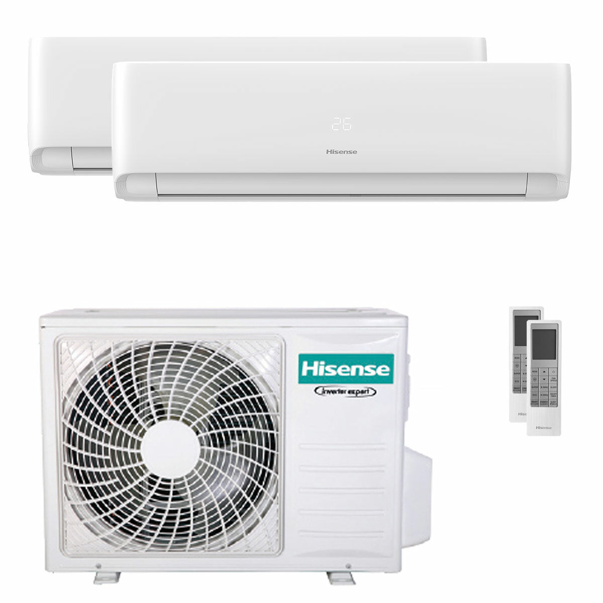 Climatiseur Hisense EcoSense dual split 12000+18000 BTU inverseur A++ wifi unité extérieure 6,3 kW 