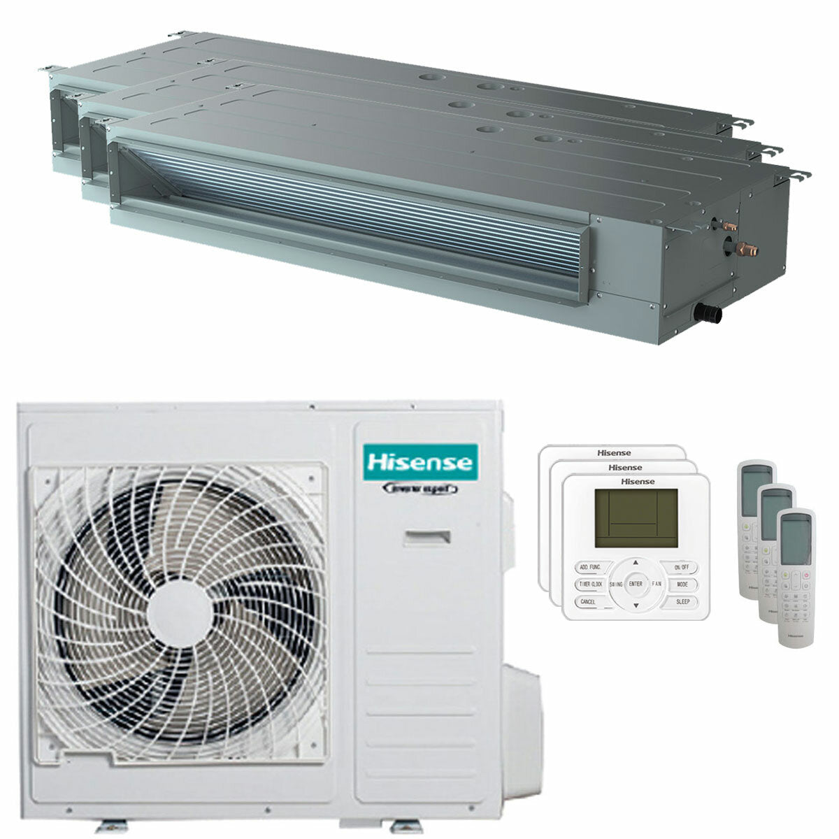 Hisense Ducted Air Conditioner ADT trial split 9000+18000+18000 BTU inverter A++ unité extérieure 10 kW