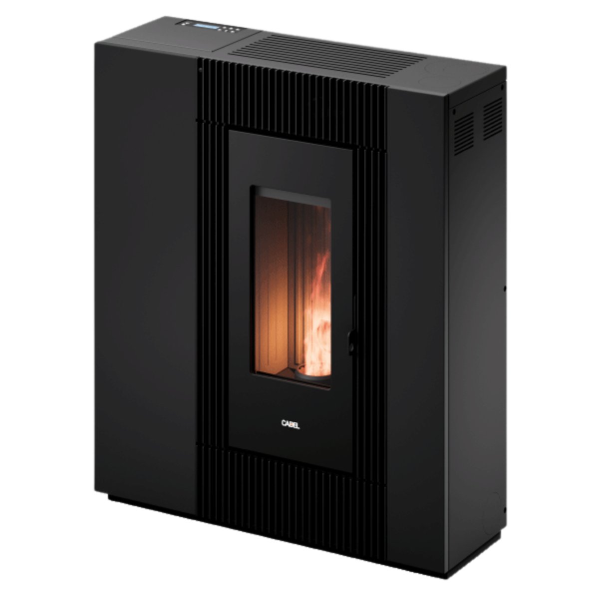 Cadel Vesta Plus 11 Autoclean Pelletkaminofen mit Abluftkanal, 10,5 kW, WLAN, schwarzes Metall