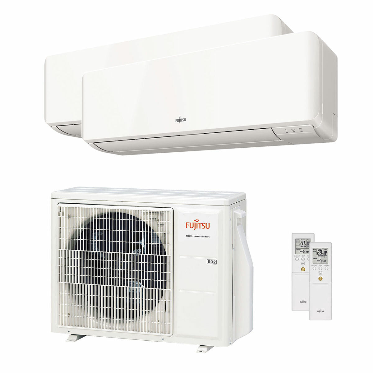 Fujitsu air conditioner KM Series WiFi dual split 7000+12000 BTU inverter A+++ external unit 5 kW