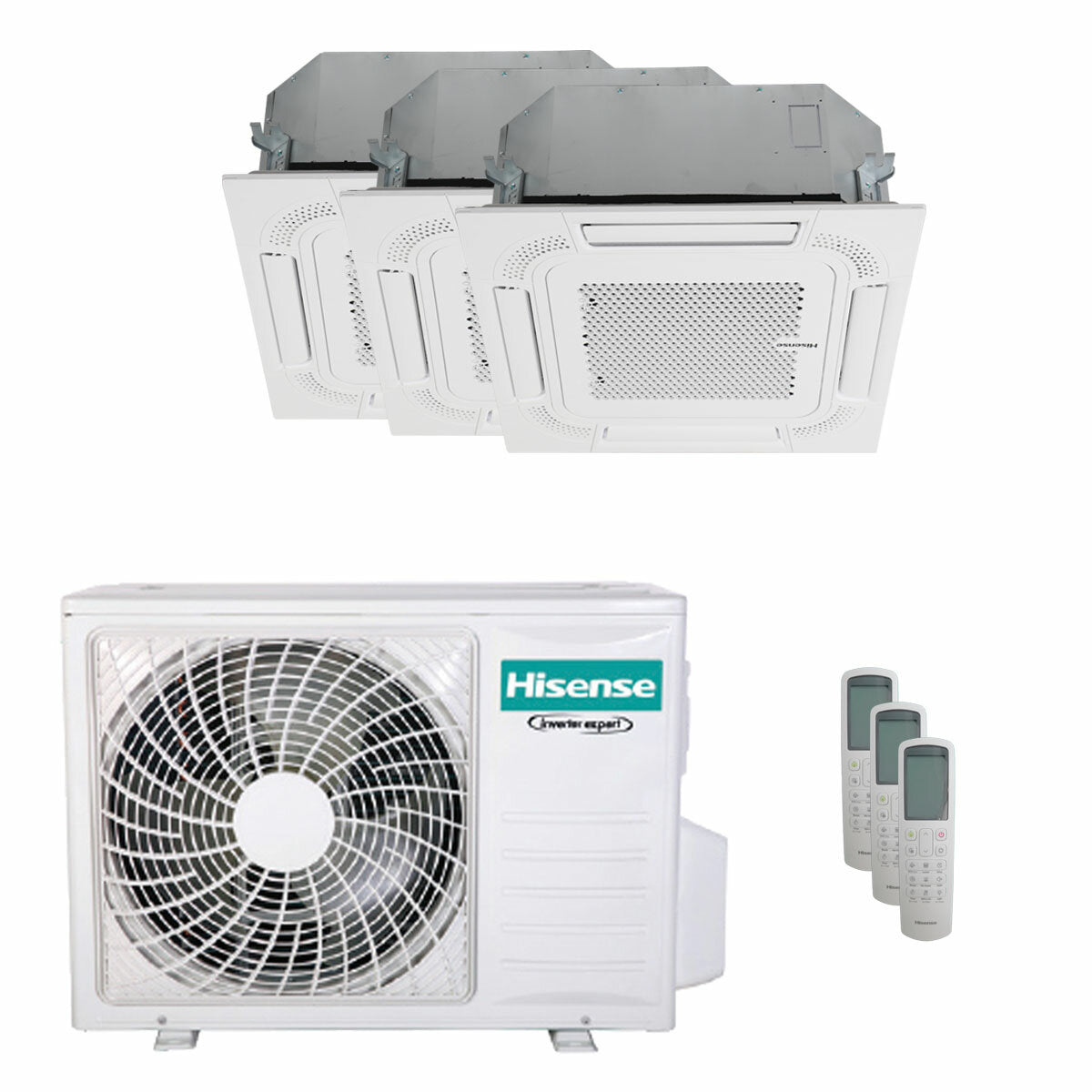 Hisense-Klimaanlage Cassette ACT Trial Split 9000+9000+12000 BTU Inverter A++ Außengerät 5,5 kW
