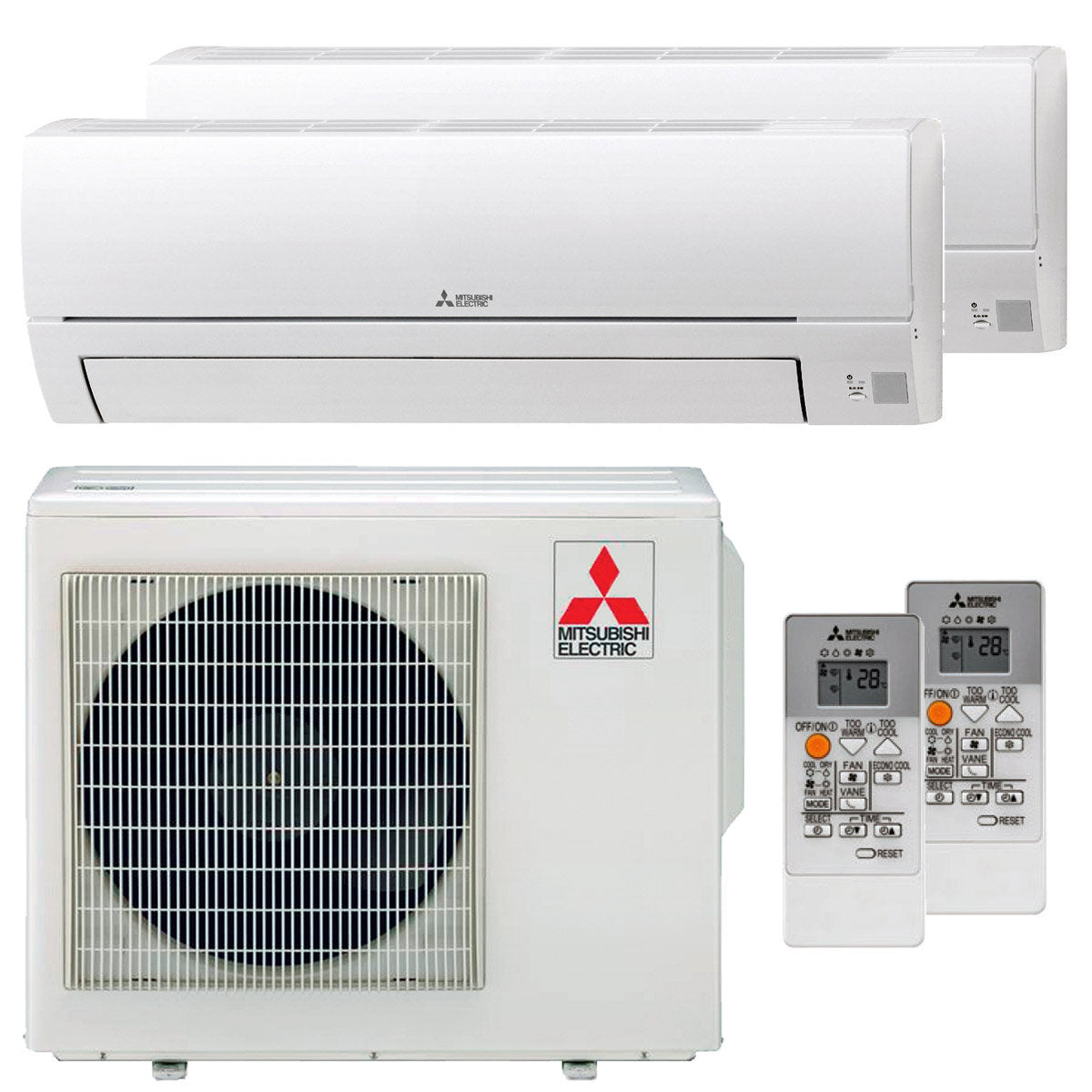 Mitsubishi Electric MSZ-HR dual split air conditioner 12000 + 18000 BTU external A ++ inverter 5.0 kW