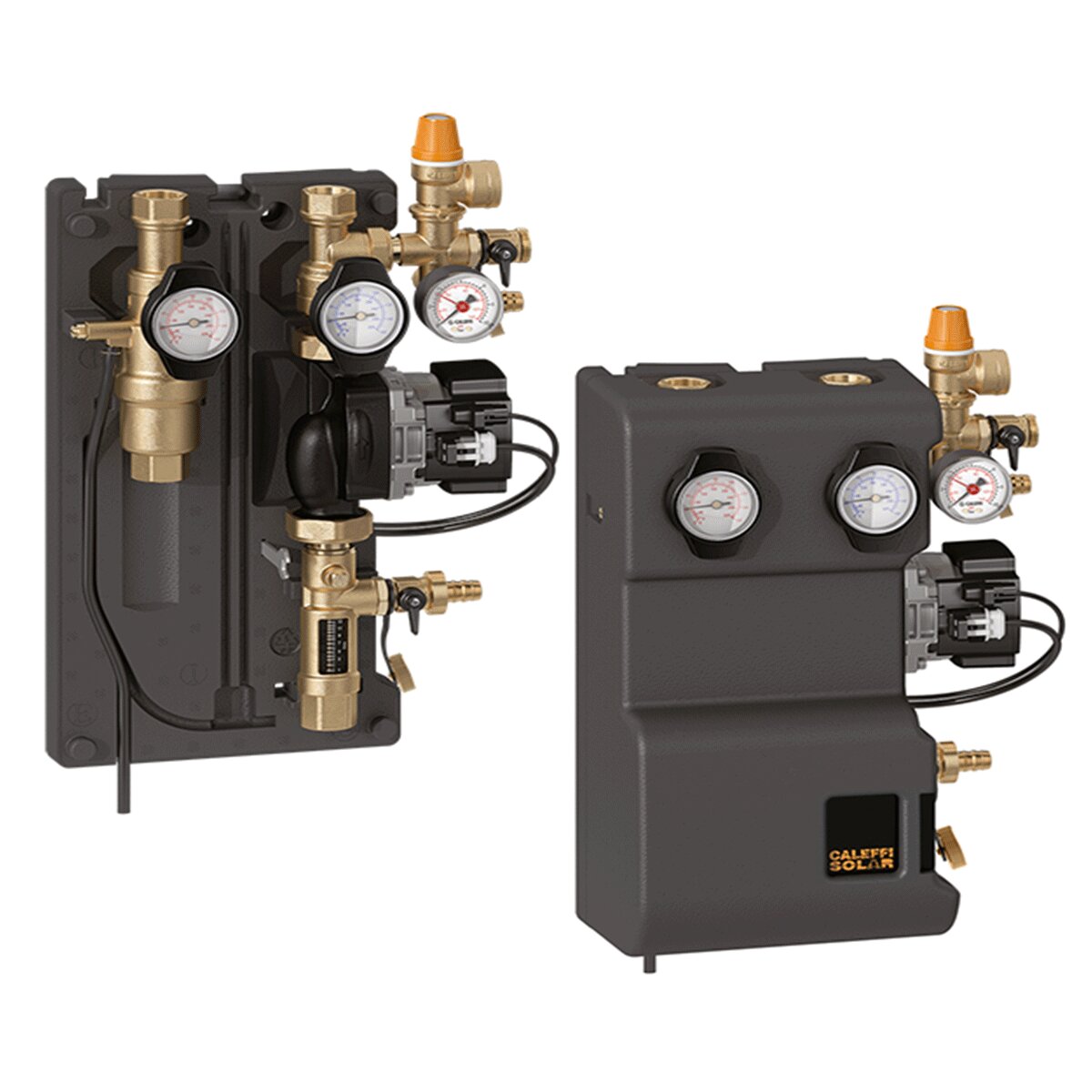 Caleffi Series 279HE circulation group 3/4" F connections with delivery and return connection - UPM3 PUMP - 1–13 l/min