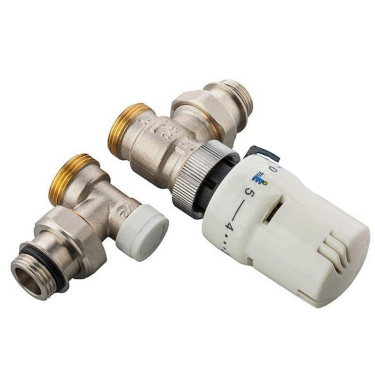 Ercos Thermostat-Set mit Thermostatventil und Winkelverschraubung 1/2" m Anschlüsse für Heizkörper