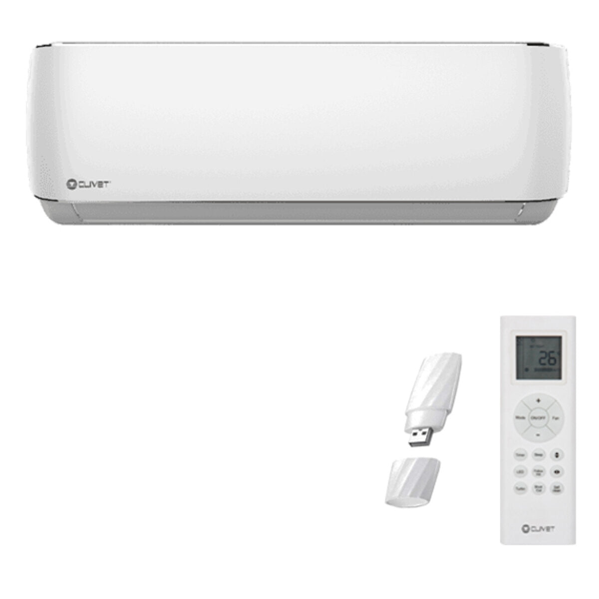 Clivet Cristallo split 18000 BTU unité intérieure climatiseur inverter wifi gaz R32