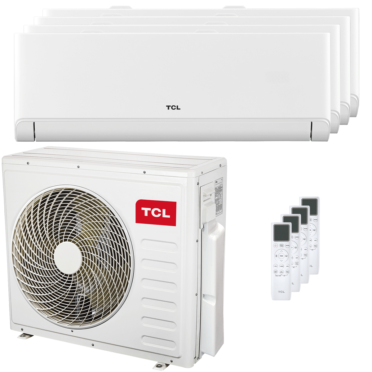 TCL BreezeIN P5 Quadri Split Klimaanlage 12000+12000+12000+18000 BTU Inverter A++ WLAN Außeneinheit 12,2 kW 