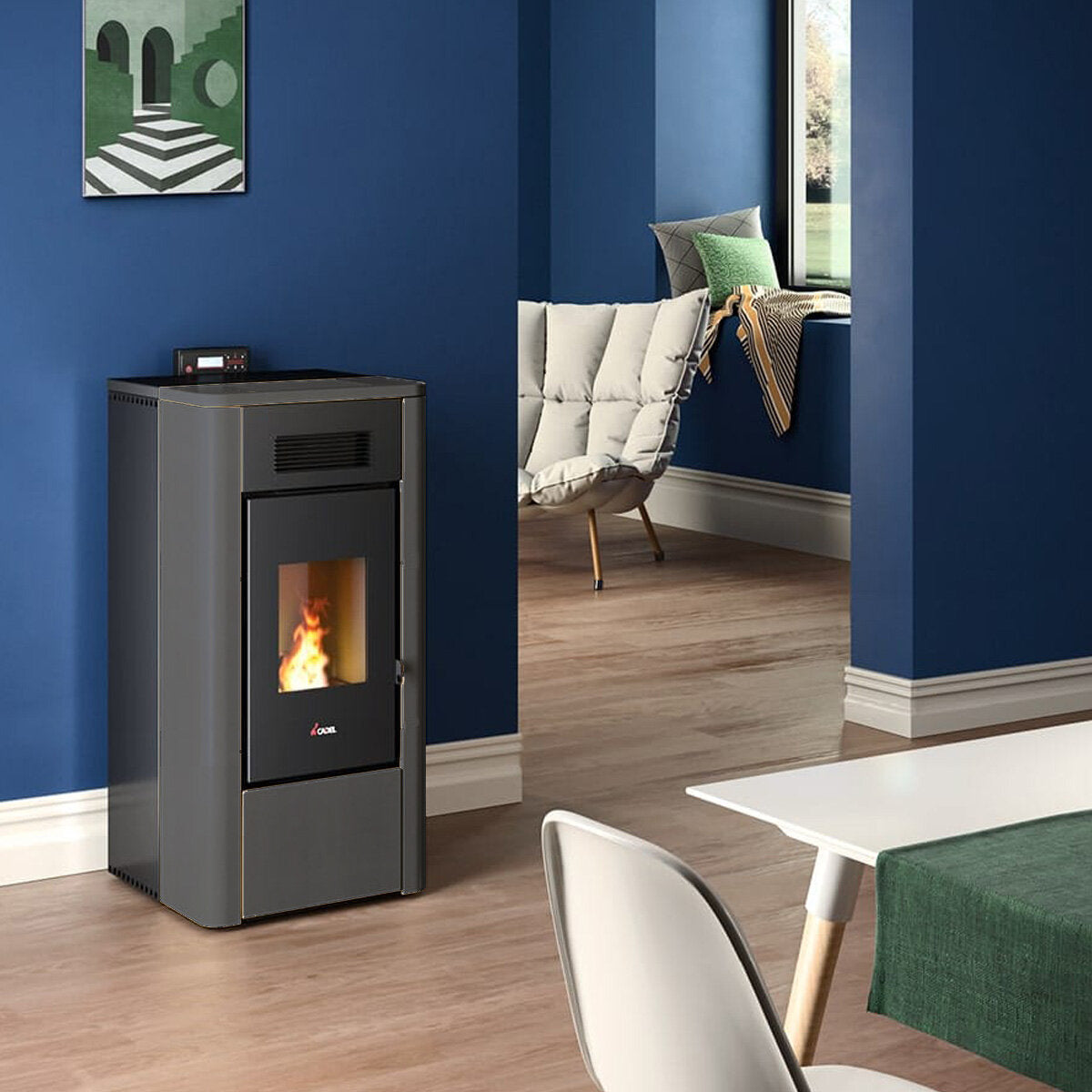 Cadel River Idro 23 Water Pellet Stove 22.4 kW WiFi Anthracite