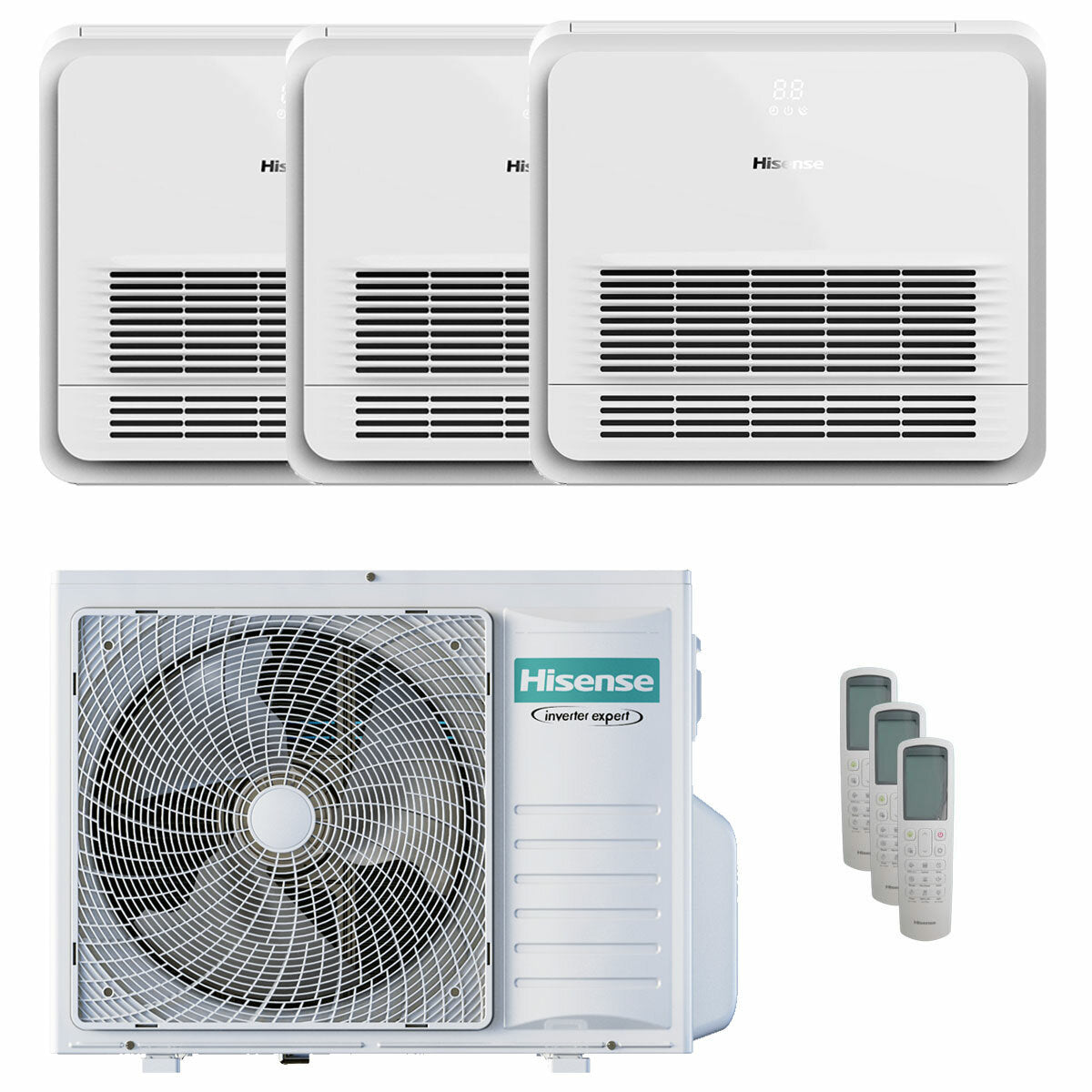 Hisense Console AKT trial climatiseur split 12000+12000+12000 BTU inverter A++ unité extérieure 8 kW 2023