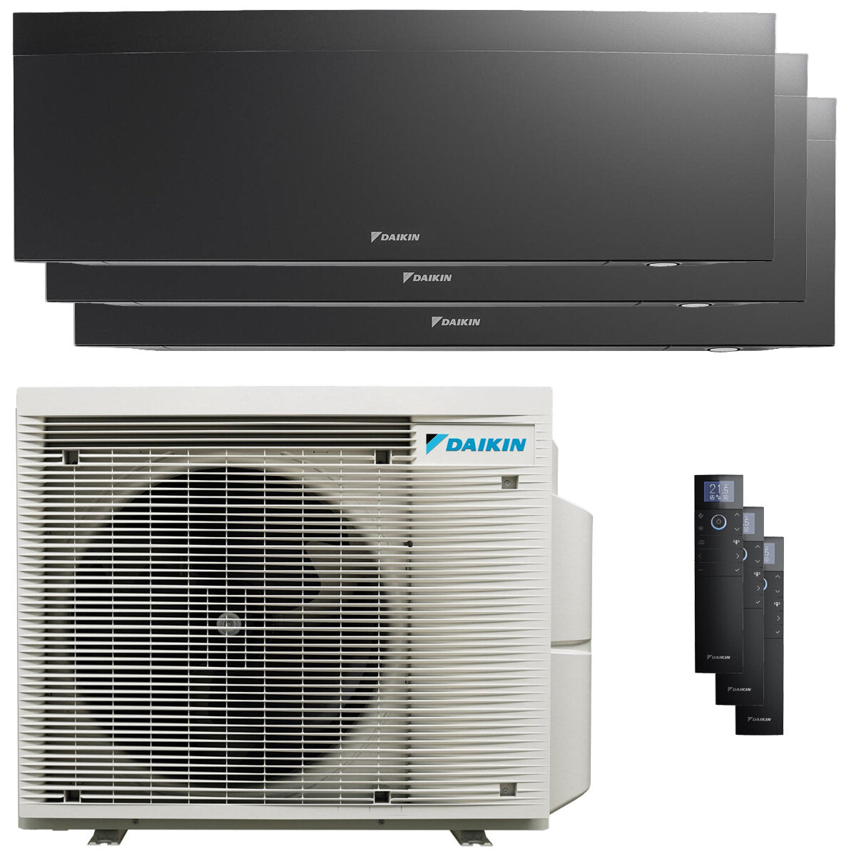 Daikin Emura 3 trial split air conditioner 7000+7000+18000 BTU inverter A+ wifi outdoor unit 6.8 kW Black