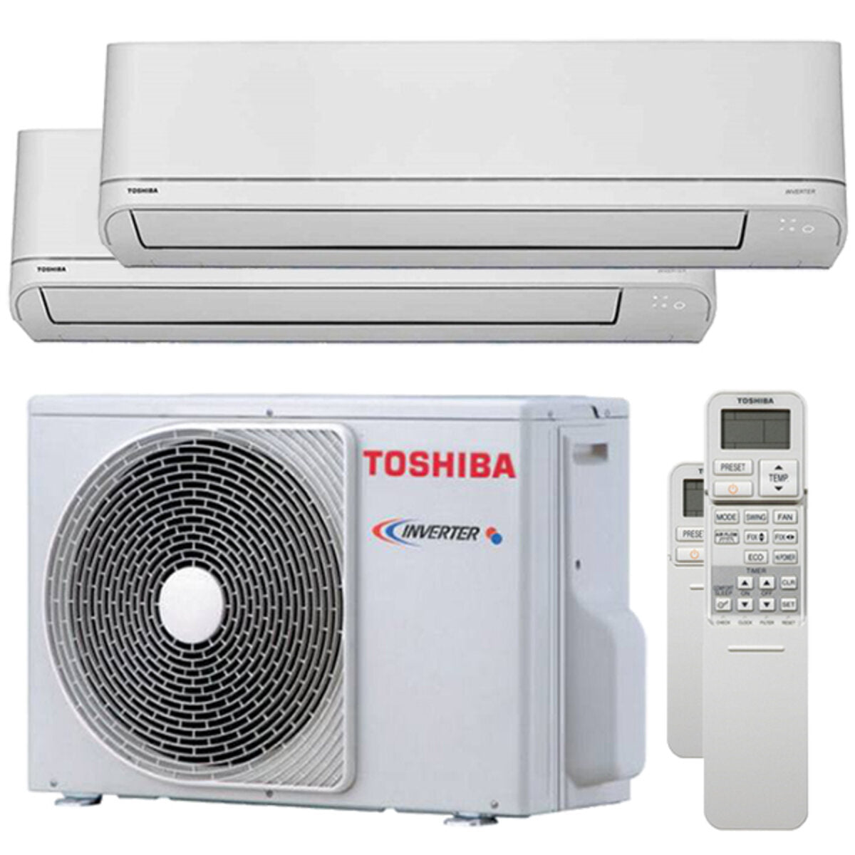 Climatiseur Toshiba Shorai R32 double split 5000+5000 BTU inverter A externe 3,3 kW