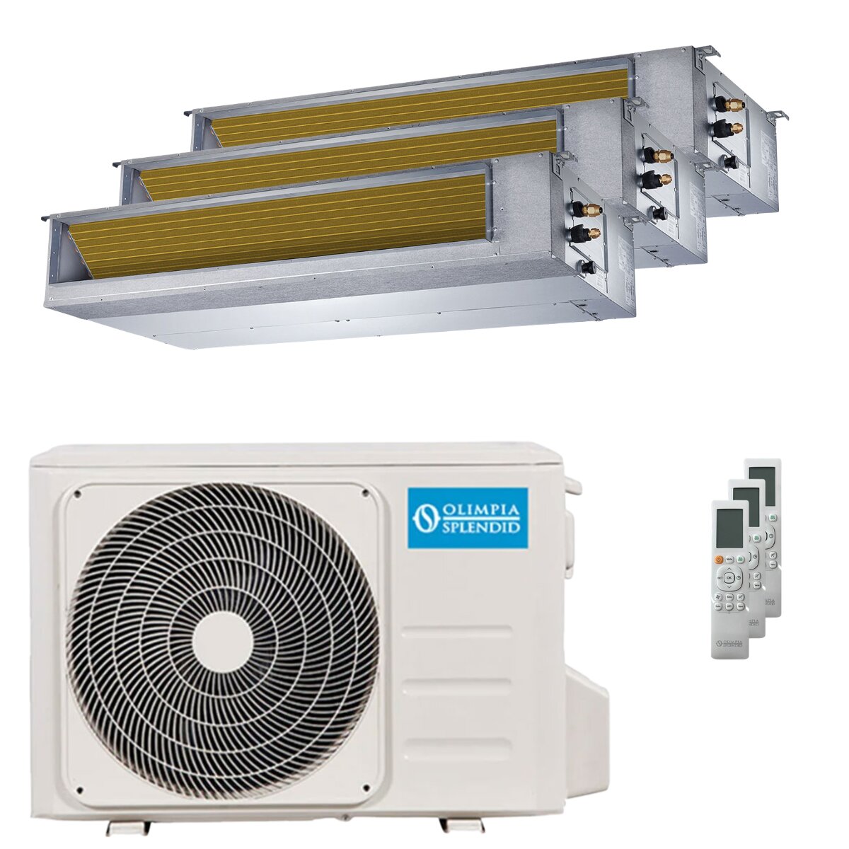 Olimpia Splendid Nexya S6 E Duct trial split air conditioner 9000+9000+9000 BTU inverter A++ external unit 6.2 kW