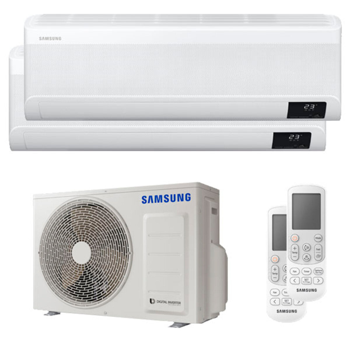 Climatiseur Samsung windfree Avant dual split 9000 + 12000 BTU A+++ wifi unité extérieure 4.0 kW