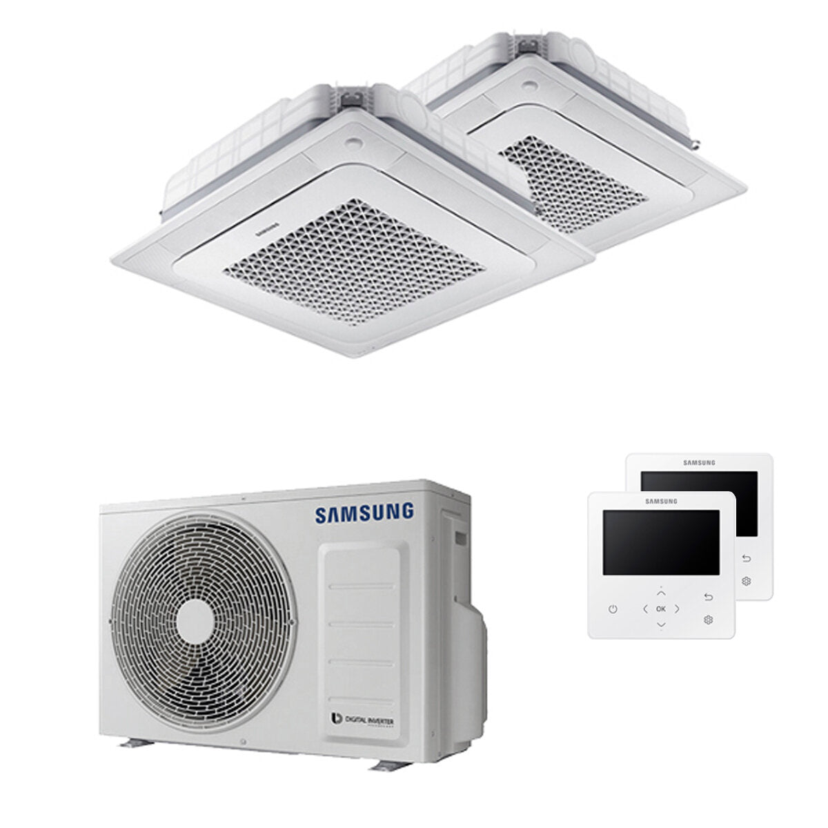 Samsung Klimagerät Windfree 4-way dual split 12000 + 12000 BTU Inverter A+++ Außengerät 5,0 kW