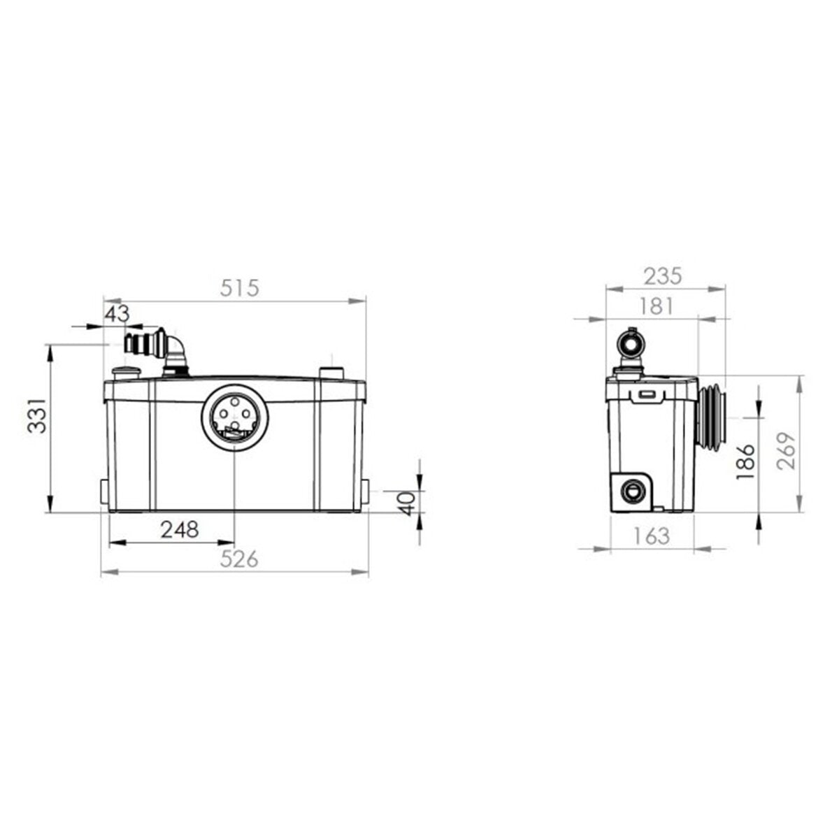 Broyeur WC SFA Saniplus UP - pour salle de bain complète