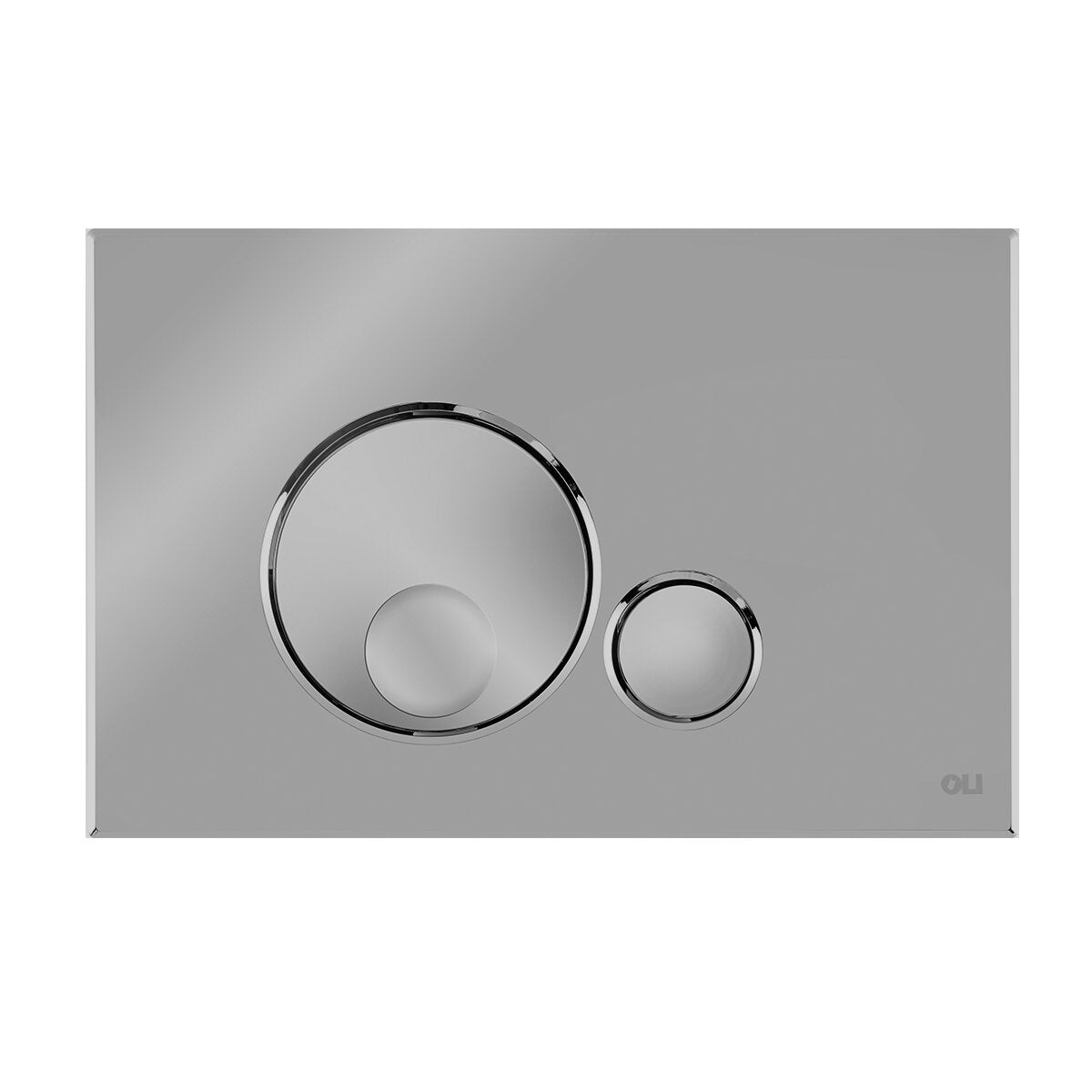 Plaque double bouton OLI GLOBE en chrome satiné