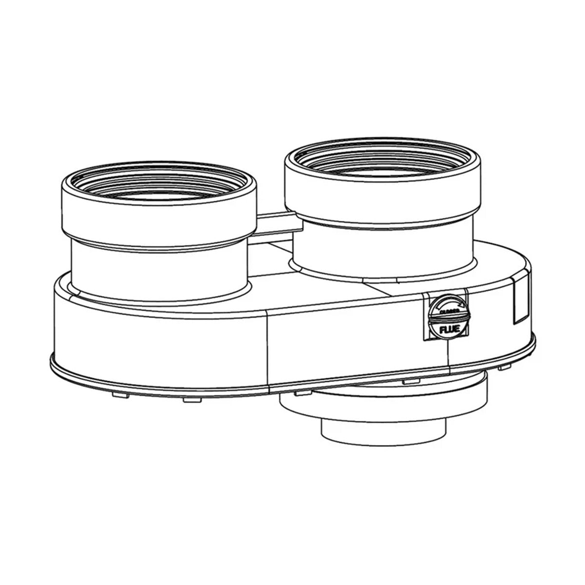 Kit répartiteur de Ø60/100 mm à Ø80-80 mm pour chaudières à condensation compactes orientables Beretta