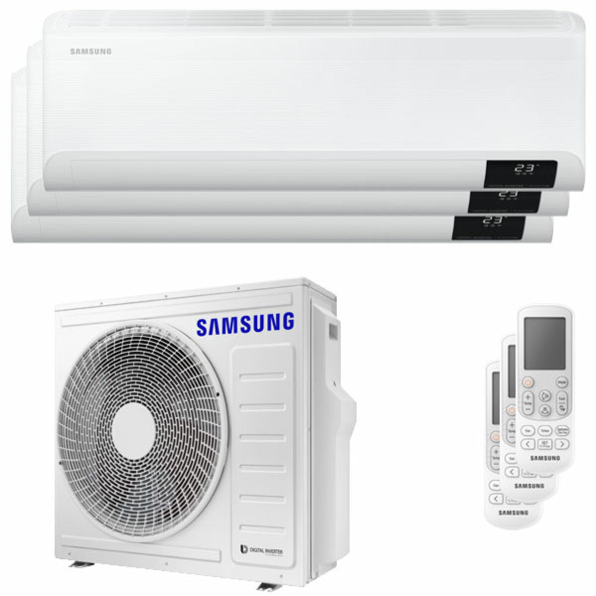 Samsung Cebu Wi-Fi Trial Split Klimaanlage 7000 + 12000 + 12000 BTU Inverter A++ Wifi Außengerät 6,8 kW