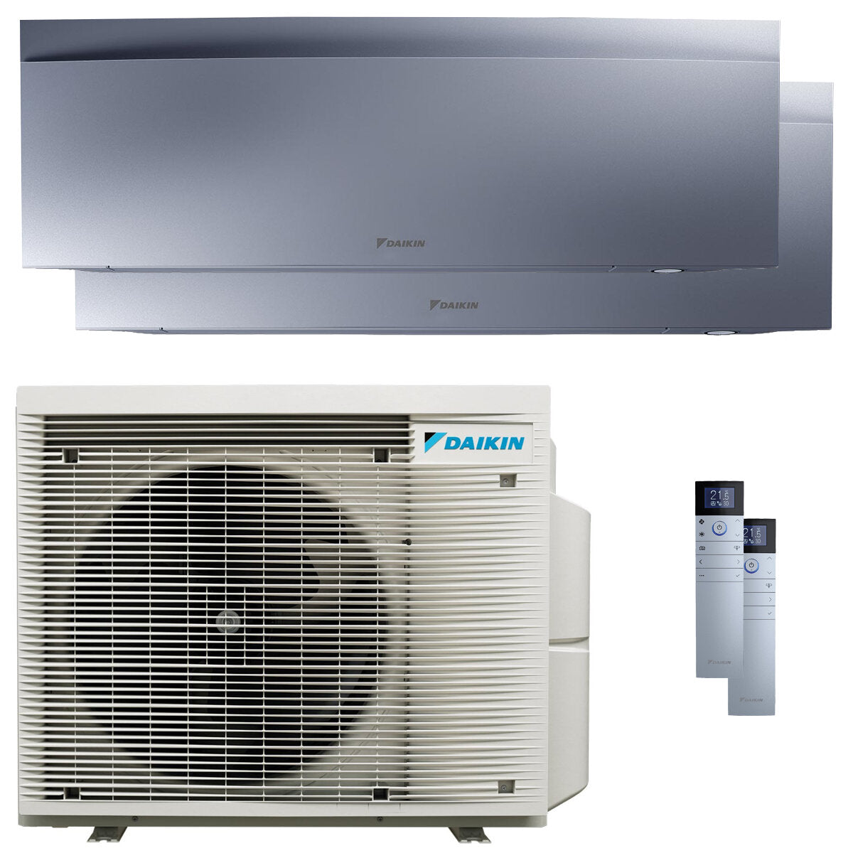 Daikin Emura 3 dual split air conditioner 9000+12000 BTU inverter A++ wifi outdoor unit 4 kW Silver