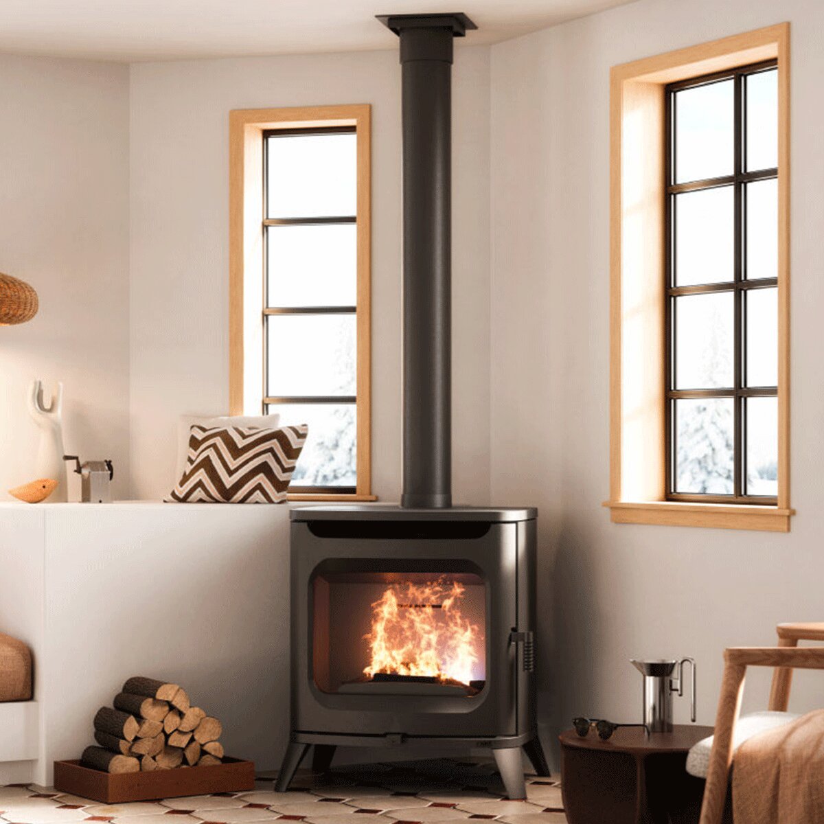 Cadel Hublot 8 7.5 kW air wood stove Black