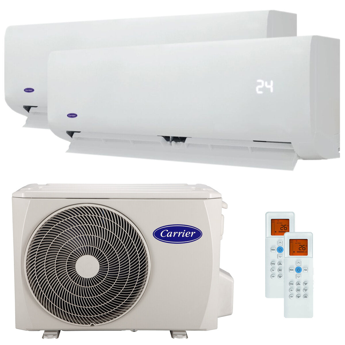 Carrier 42QHG dual split air conditioner 9000 + 12000 BTU external A ++ inverter 5.3 kW