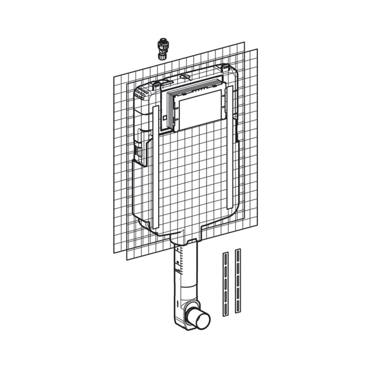 Réservoir à encastrer Geberit Sigma 8 pour WC au sol + plaque Sigma 01