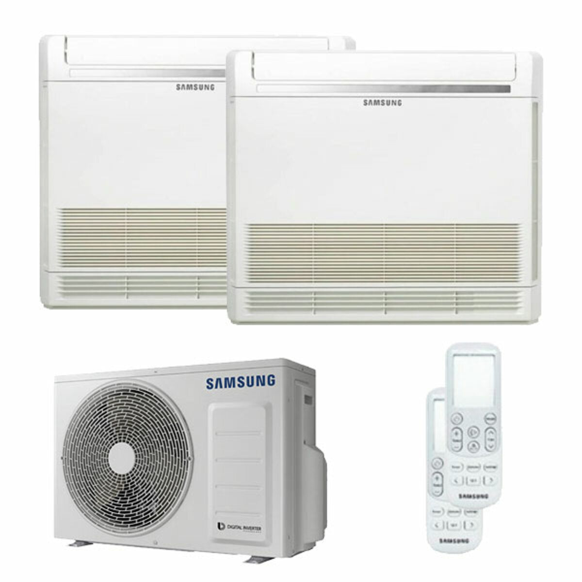 Climatiseur à console double split Samsung 9000 + 9000 BTU onduleur A +++ unité extérieure 4,0 kW