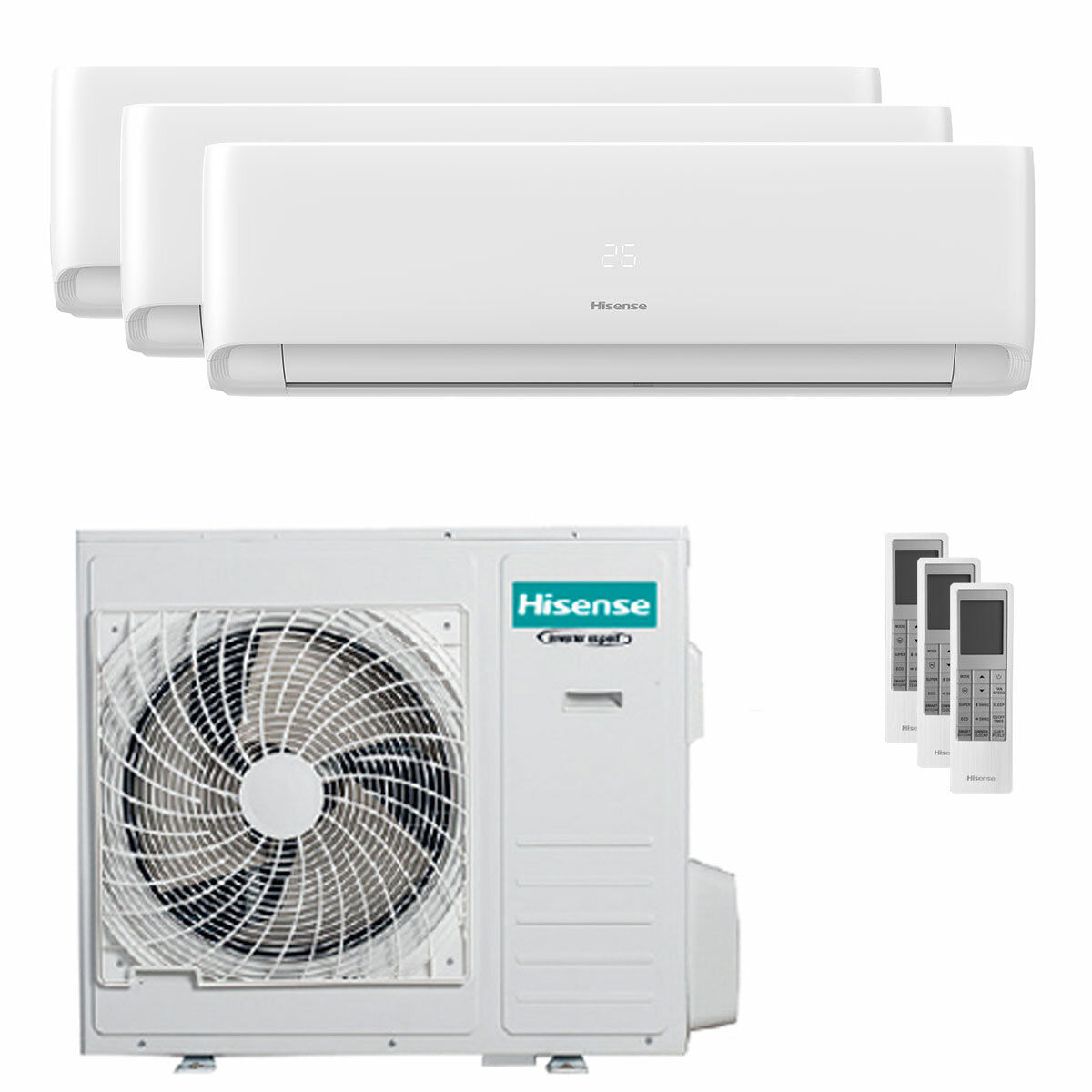 Climatiseur trial split Hisense EcoSense 18000+18000+18000 BTU inverseur A++ unité extérieure wifi 10 kW 