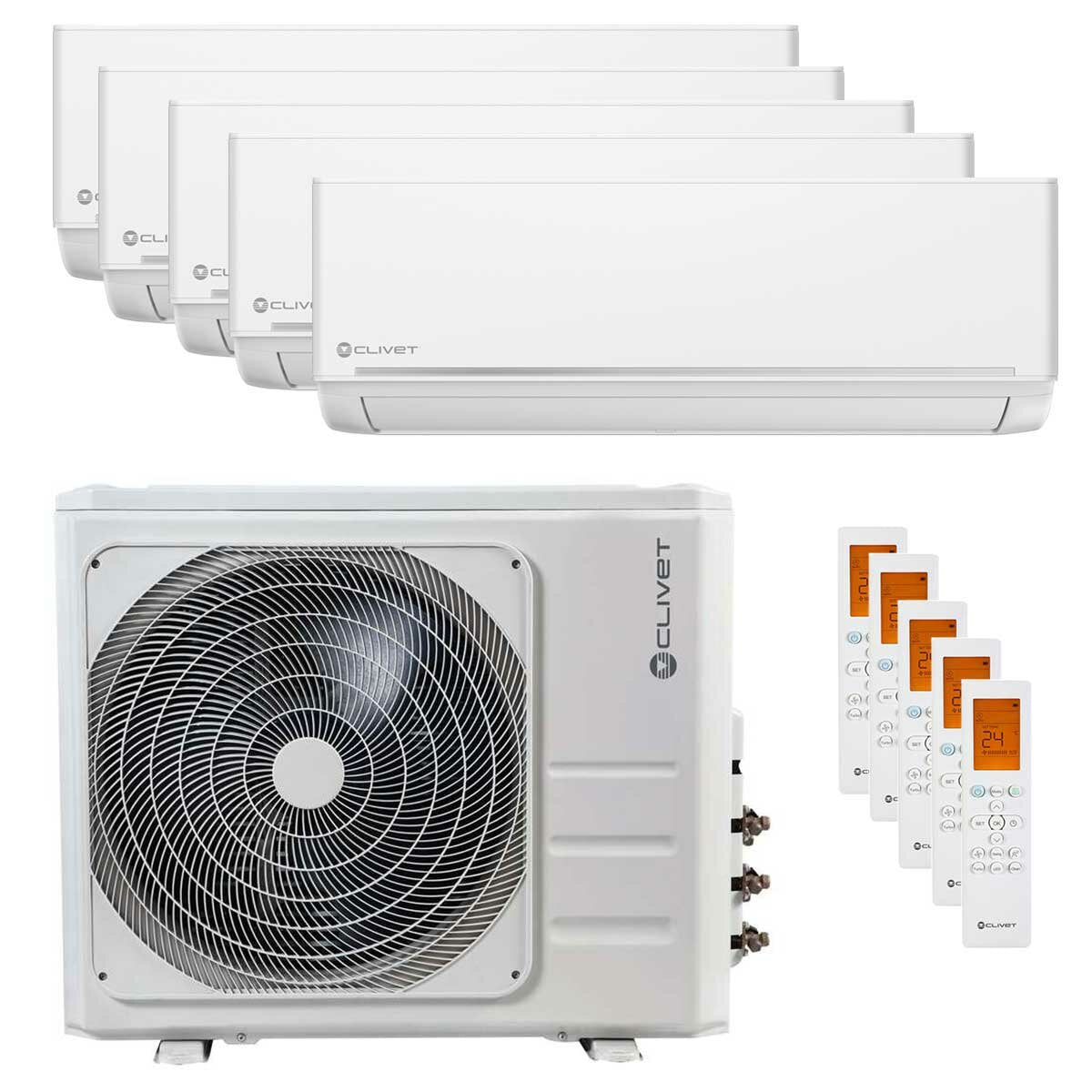 Clivet EZCool Penta Split-Klimaanlage 9000+9000+9000+9000+18000 BTU Inverter A++ Außeneinheit 12,3 kW