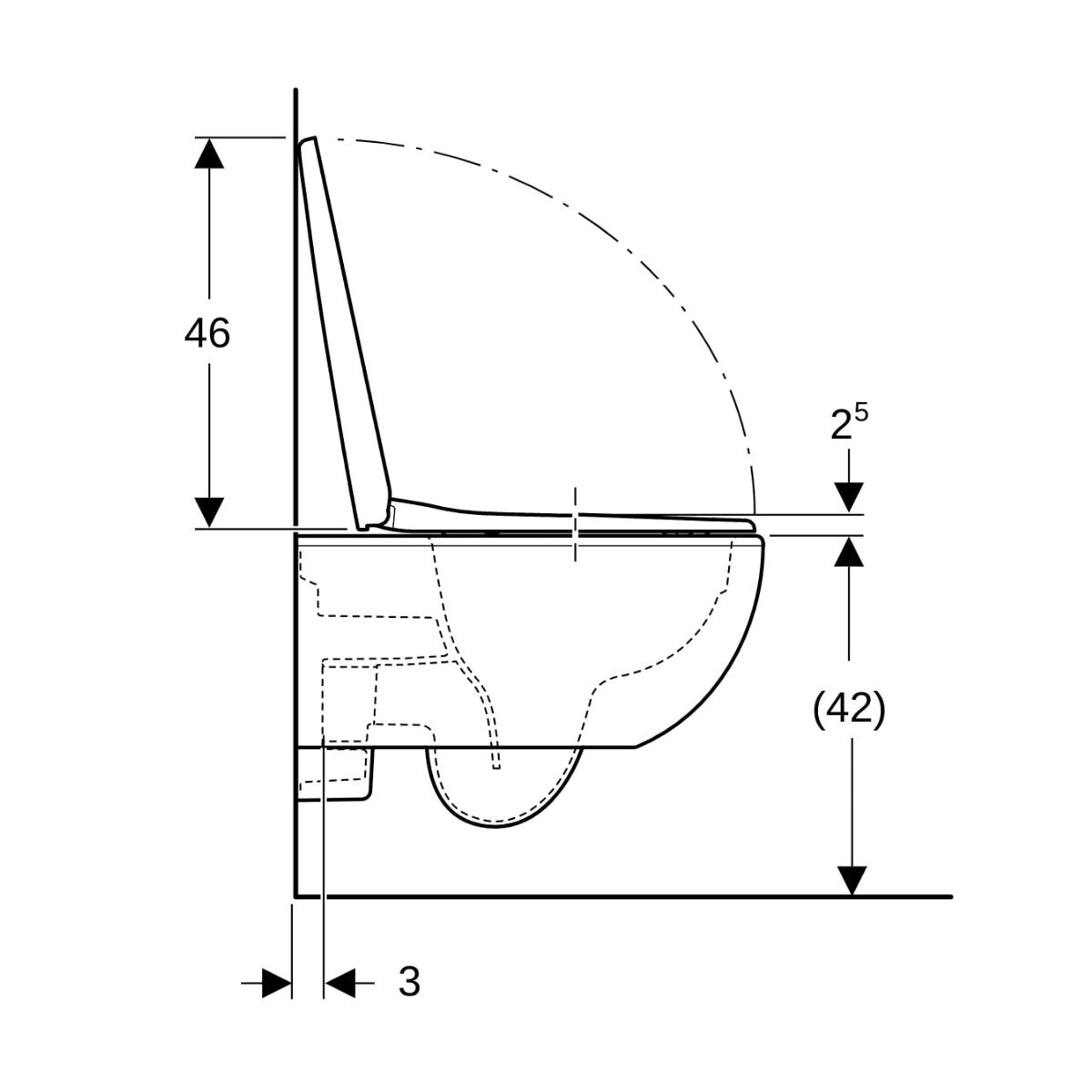 Geberit Selnova Premium wall-hung toilet with seat