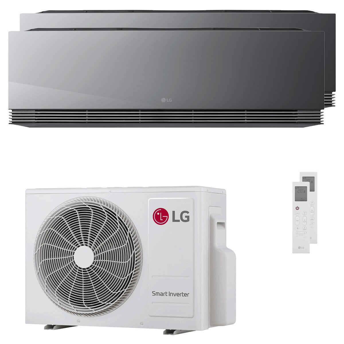 Climatiseur externe LG ARTCOOL Mirror AI dual split 9000+12000 BTU inverter A+++ wifi 4,7 kW 