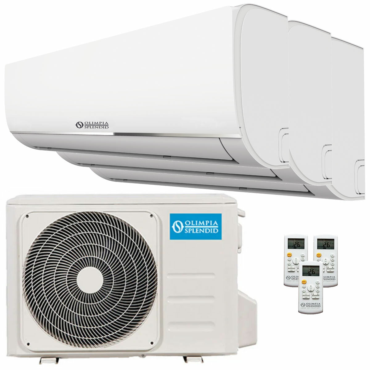 Olimpia Splendid Nexya S4 E Climatiseur split d&#39;essai Inverter 9000+9000+12000 BTU A++ unité extérieure wi-fi 6,2 kW